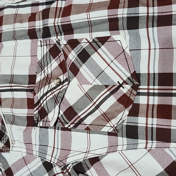 BKE ATHLETIC FIT PLAID SNAP-BUTTON LONG-SLEEVED SHIRT XXL - Picture 4 of 14